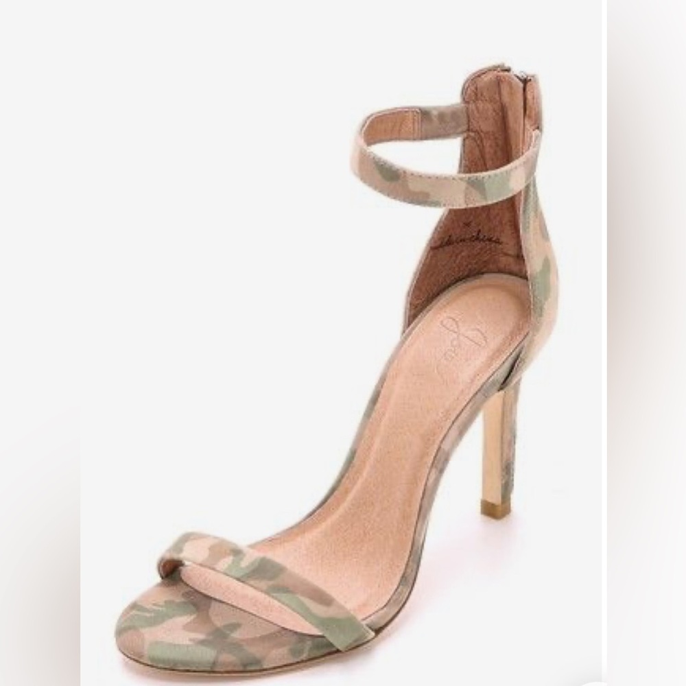 Joie Abbot Camo Print Naked Suede Sandal